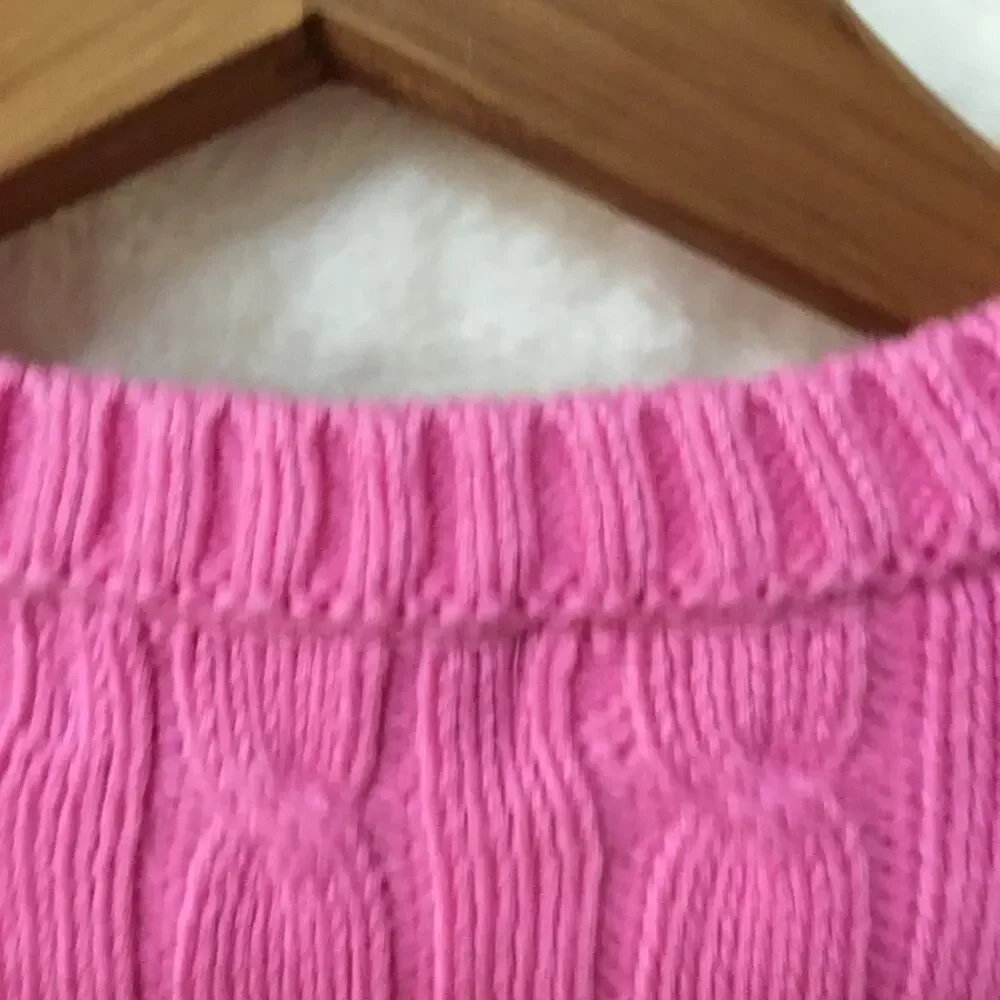 Ralph Lauren Girl Pink Cable Knit V-Neck Dress